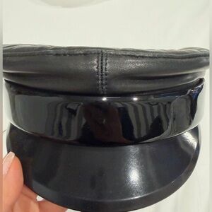 Elegant Black Leather Hat Ruslan Baginskiy